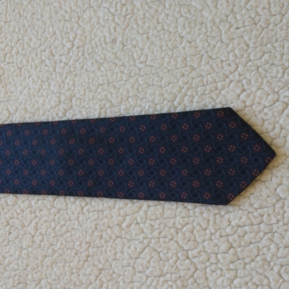 Dion Navy/Black/Red Foulard Italian Silk Tie